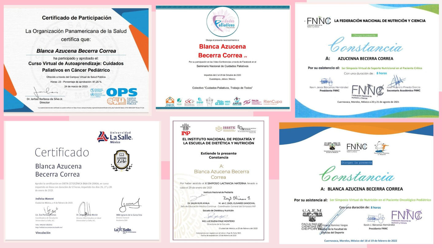Certificados Nutricion Guadalajara